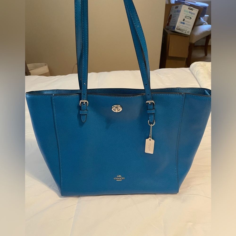 Blue coach shoulder bag